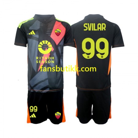 Fotballdrakt AS Roma Mile Svilar 99 Keeper Barn Hjemmetrøye 2024-2025 Kortermet